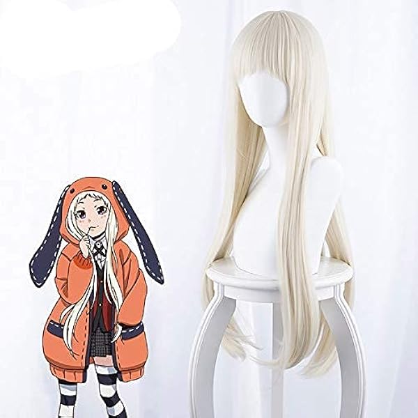Chtom Anime Kakegurui Yomozuki Runa Cosplay Pruik Hittebestendig Synthetisch Haar 80cm Wig Cap