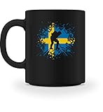 Eishockey Schweden Tasse | SE Eissport Länderflagge Splash Kaffeetasse