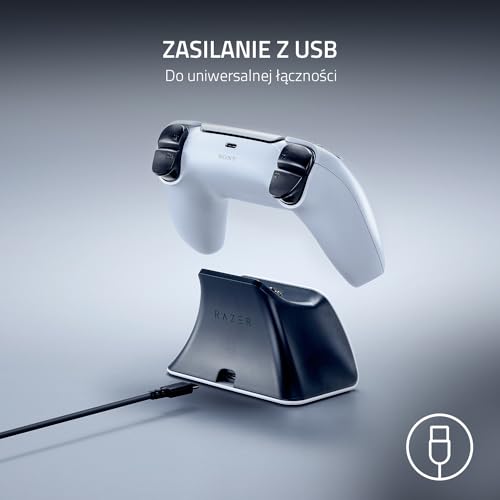 Razer Stacja do szybkiego ładowania – stacja szybkiego ładowania do kontrolera PS5 (szybkie ładowanie, zakrzywiona konstrukcja obudowy, obsługa jedną ręką, ładowanie przez USB), niebieska