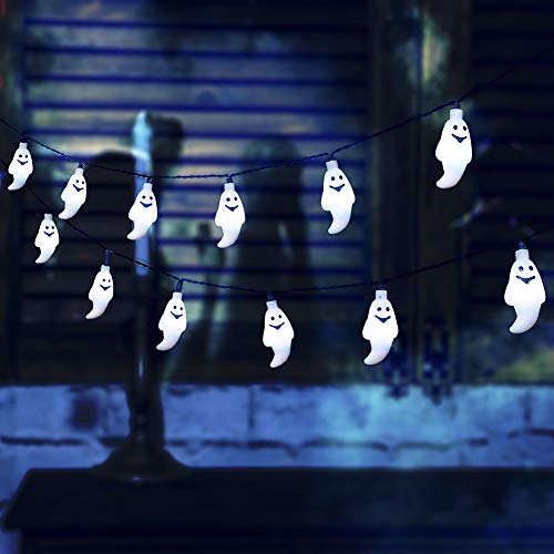Halloween Ghost String Lights &ndash; Solar Operated