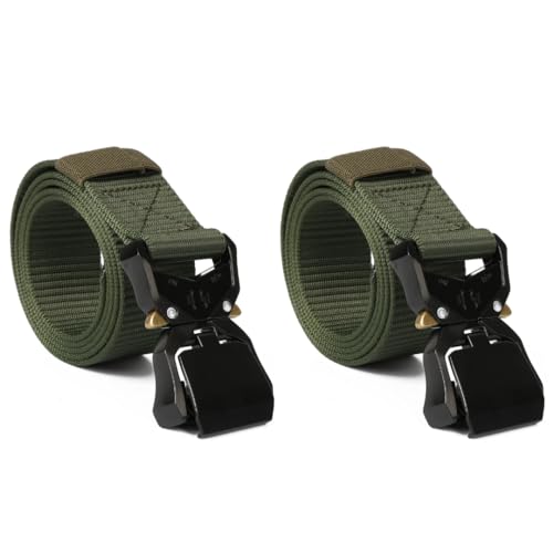 Tactical Belt for Men Military : Green : Waist Size 50