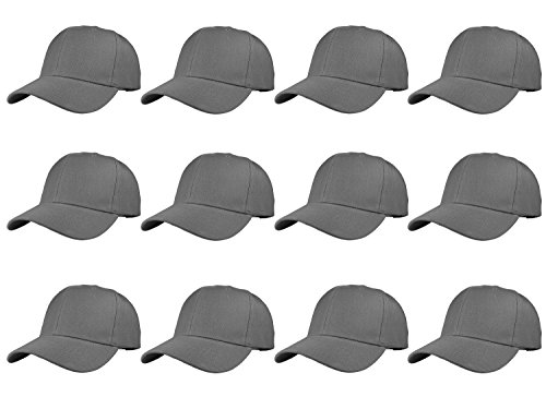 Image of Gelante Plain Blank Baseball Caps Adjustable Back Strap Wholesale LOT 12 PC'S