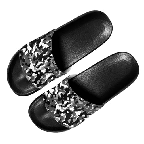 Slides Sandals for Mens Father Classic Quick Drying Slip On Shower Shoes for Indoor Outdoor Size 5-14 Black Sole2
