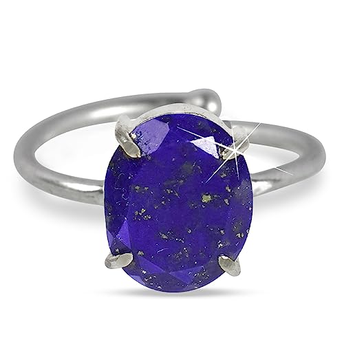 Image of Reiki Crystal Products Certified Natural Gemstone Adjustable Ring, AAA Crystal Ring for Men & Women, Citrine Amethyst Quartz Lapis Onyx Tiger Eye, Reiki Charged Jewellery