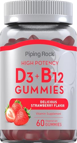 Piping Rock Vitamin D3 and B12 Gummies | 60 Count