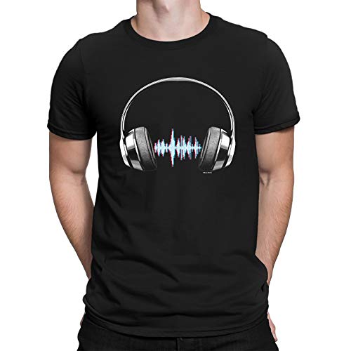 buzz shirts Heapdhones Equalizer - Mens Organic Cotton Music T-Shirt DJ Retro Top