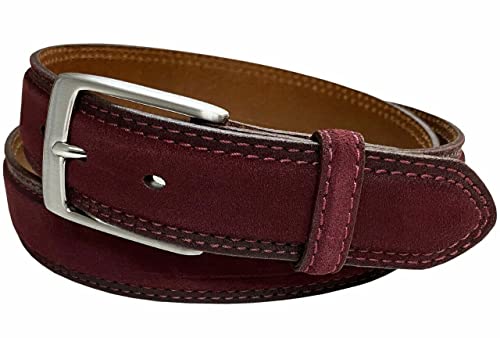 Image of Men's Belt Suede Full Leather Belt Casual Dress Leather Belt 1-3 /8 inch(35mm) Wide, Multi-Style Options