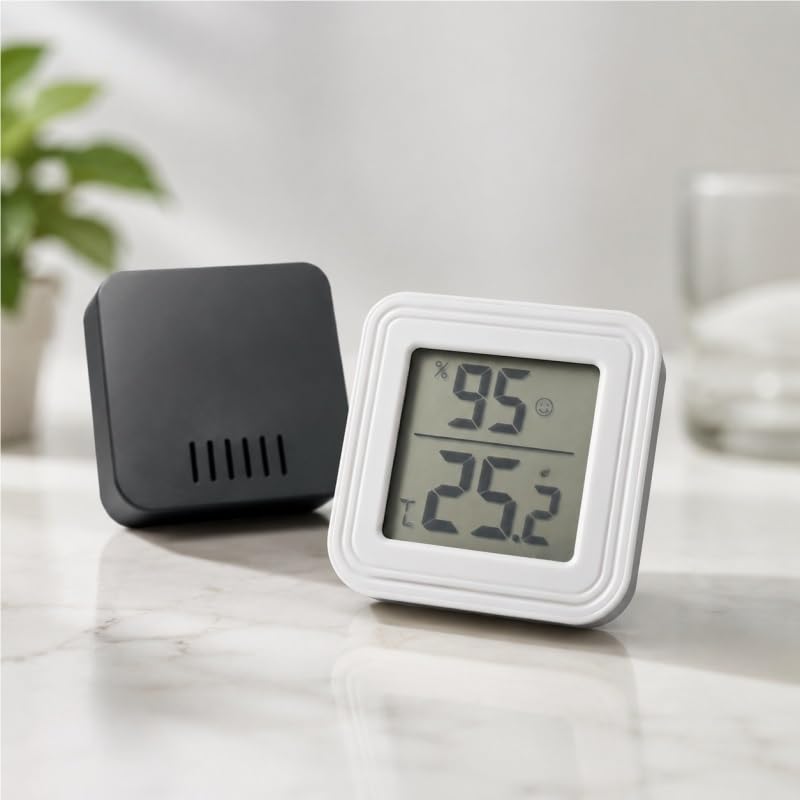 Household Thermometer Hygrometer with Magnetic Suction for Indoor Use