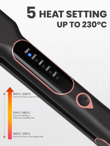 Plancha para cabello 2 en 1 con 5 opciones de calor y sistema de calentamiento rápido de 15 segundos, enchufe EU, para diversos tipos de cabello y diseño diario de peinados miniatura 4