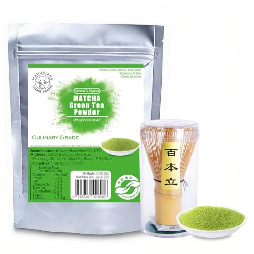 Té matcha verde en polvo 250 g con batidor de bambú miniatura 1