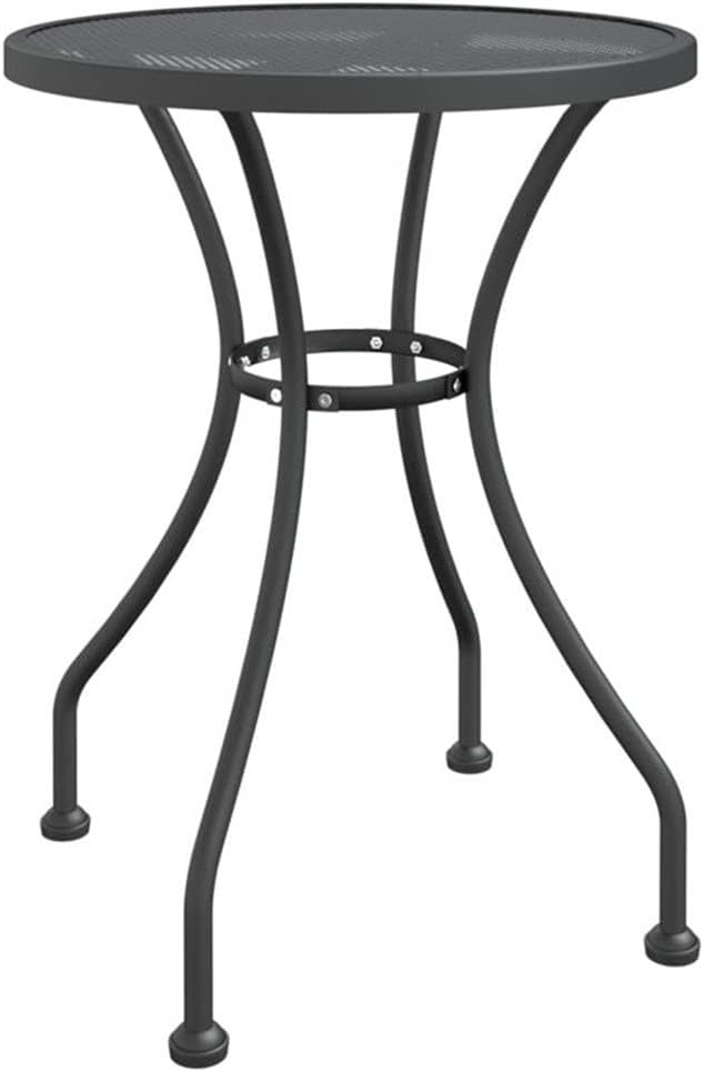 BOWERY HILL 3-Piece Expanded Metal Mesh Patio Dining Set, Gray Finish, Foldable Table and Chairs, E-Coating for Durability, Compact Outdoor Garden or Balcony Dining Furniture, Seats 2