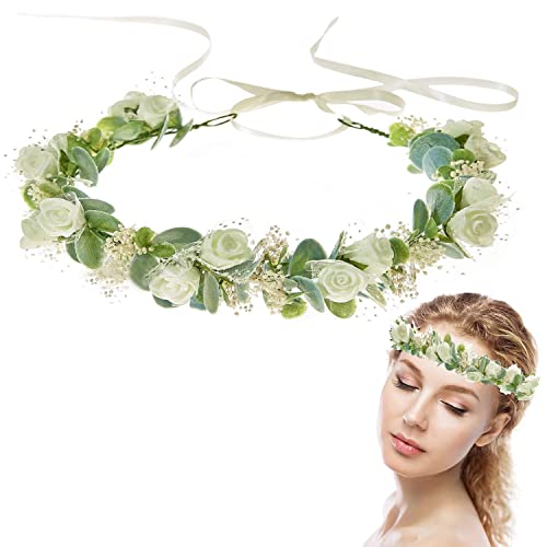 Getrocknete Blumenkranz Haare Schleierkraut Eukalyptus Blumenkrone...