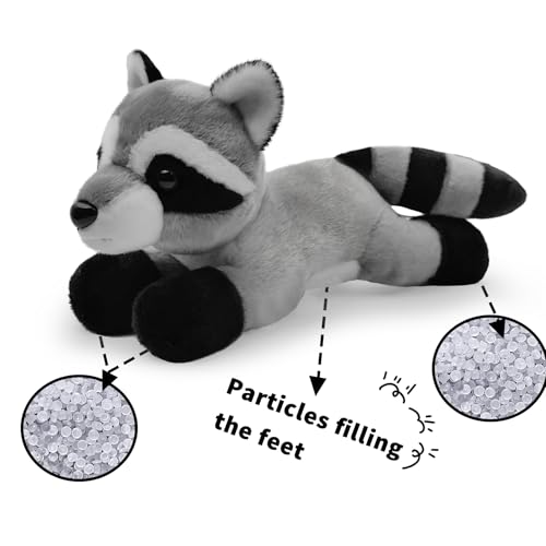 Hideekoog Raccoon Stuffed Animal for Kids,12 inch Realistic Animal Plush Toy Lying Down Posture Animals,Plush Cute Raccoons Gift for Boys Girls Adult Birthday Hug Teaching(L-Raccoon) - Thumbnail 4
