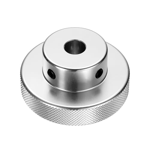 uxcell Anodization Aluminum Alloy Handwheel 12mm Bore 60mm OD Knurled Knob Turning Handle with Wrench for Milling Machine Lathe Slide Displacement Platform