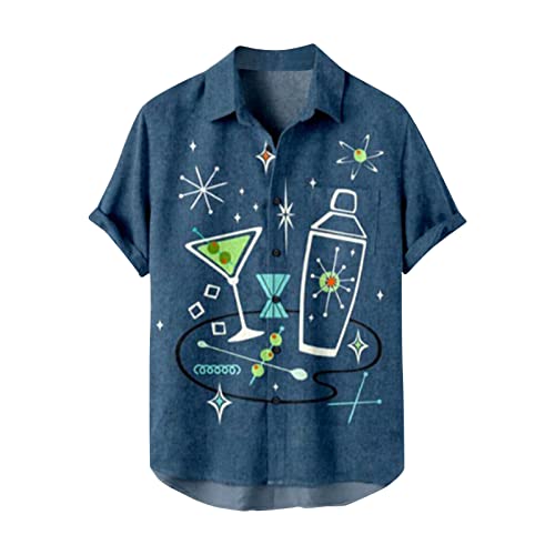 T shirts hommes col rabattu chemisette imprimé 3D col en V vêtement été grande taille XXL