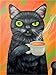 Produktbild meaosy Puzzle Katze trinkt Kaffee 3 x 49 Teile Puzzle 2x26 und 2x48 Teile Kinderpuzzle,bunt 12 Jahren Puzzle 1000 Teile 500 Teile bunt