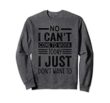 No, I Can't Come To Work Today I Just Don't Want To Sweatshirt