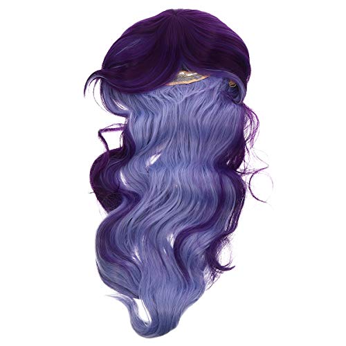 Cheveux longs bouclés ondulés violets en fil haute température thermorésistant
