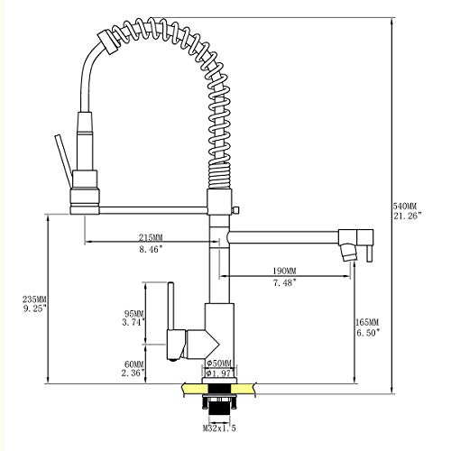 Kitchen Faucet,Delle Rosa Kitchen Faucet with Pull Down Sprayer, Modern 360 Degree Swivel Kitchen Faucet, High Arch Spring Pre-rinse Farm Kitchen Faucet Oil Rubbed Bronze