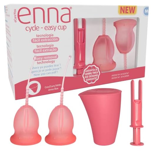 enna Cycle EASY Talla M - 2 Copas Menstruales + Aplicador + Caja Esterilizadora y de transporte