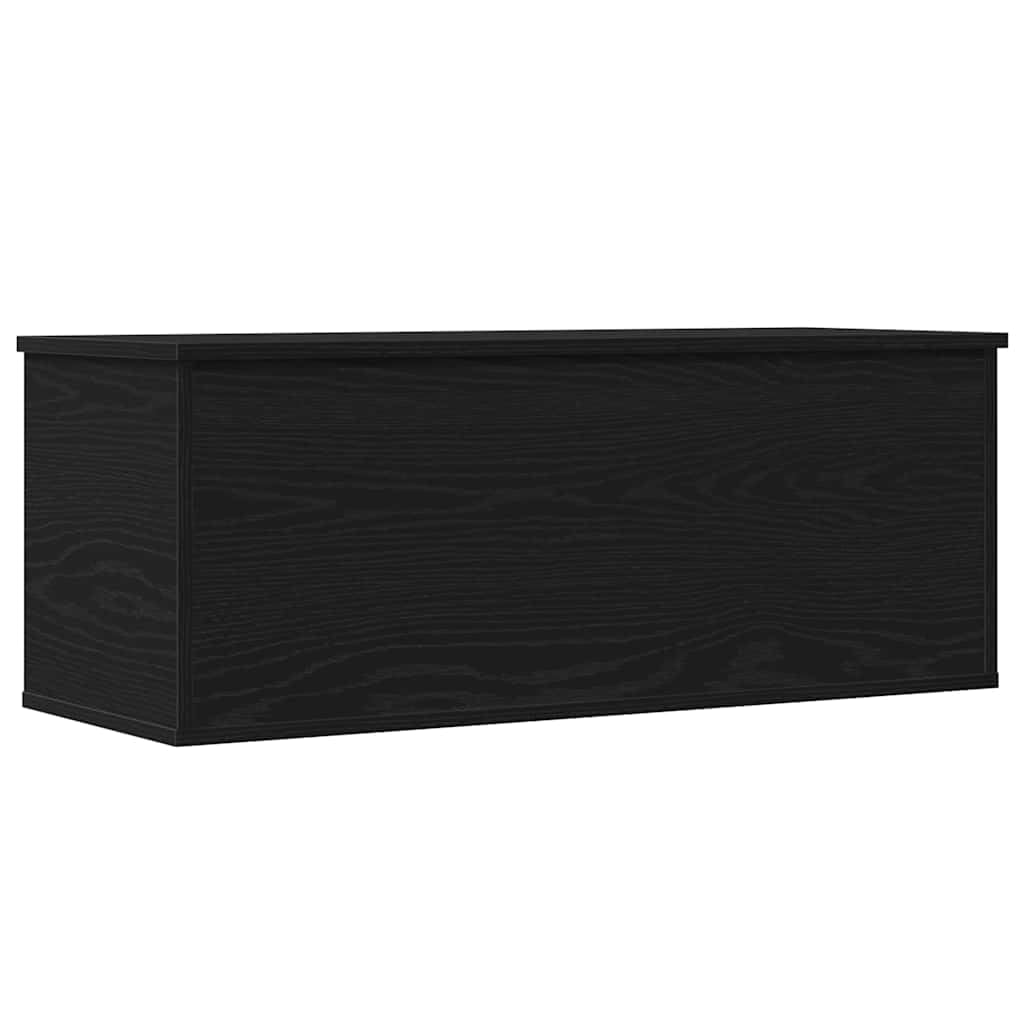 Vidaxl Black Storage Box Oak 90 X 35 X 35 Cm Engineered Wood, Modern Living Room, Rectangular Chest, Durable Storage Solution, Stylish Large Trunk, Multi-Purpose Home Organizer