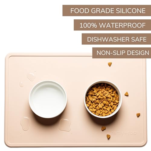 Remy+Roo tapete de silicone para comida de cachorro com areia para tigelas para animais de estimação