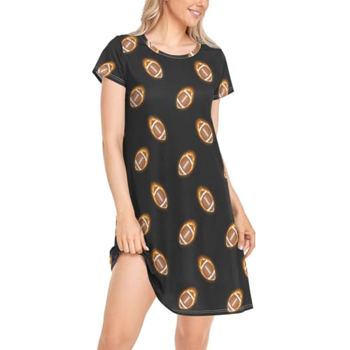 Daily Beautiful Chic Pattern Women's Girls Comfy Nightgown Short Sleeve Nightshirts Loose Loungewear PJ Dress S-XXL