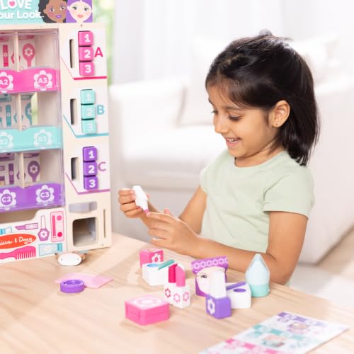 Melissa & Doug Beauty Kiosk Wooden Vending Machine Salon Play Set - image 8