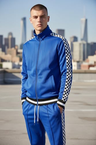 Image of SCREENSHOT-TRACK JACKET Mens Urban Hip Hop Premium Track Jacket - Slim Fit Side Taping Sportswear Urbanwear Streetwear Top