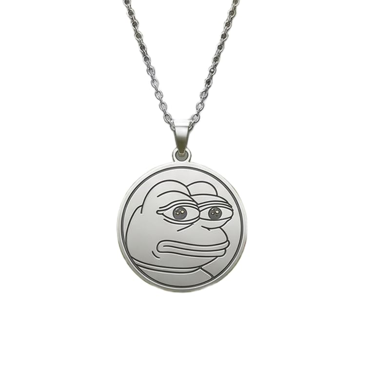 Collier pendentif mème iconique LKBEADS en argent sterling 925 avec chaîne maille forçat de 45 cm