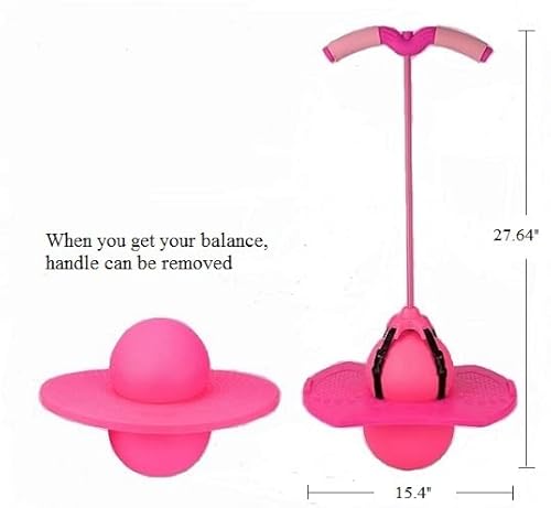 Boterlun Pogo Ball With Handle, Pogo Stick Pogo Jumper For Kids Over Ages 6 And Adults With Pump And Strong Grip Deck To Exercise(Pink) #TOP1