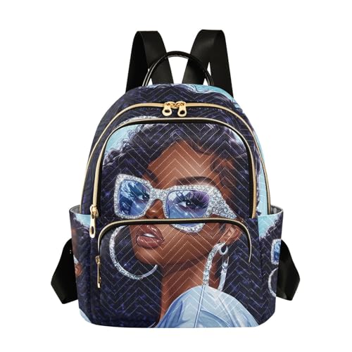 ALAZA African American Woman Mini Backpack Purse for Women Travel Bag Lightweight Shoulder Bag Fashion Daypack