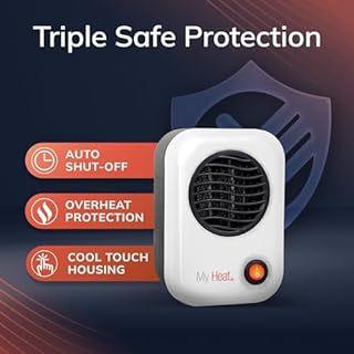 Lasko MyHeat Personal Mini Space Heater for Home with Single Speed, 6 Inches, White, 200W, 101