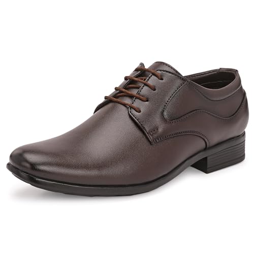 Image of Centrino Formal Shoes for Men | Lightweight Comfortable Office Shoes for Man Stylish | Cushioned Insole Lace-Up Shoes for Men | Durable TPR Sole | Trendy Classic Design Footwear for Men (8115)