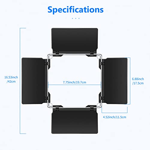 Neewer Profesional LED Video Luz Puerta de Granero para Neewer LED Luz Panel, Construcción de Metal Sólido (Solo Puerta de Granero Incluido) (480 LED) - imagen 5