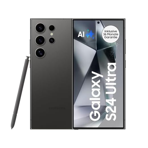 Samsung Galaxy S24 Ultra AI Smartphone, Android-Handy ohne Vertrag, 12GB RAM/256GB Speicher, 200-MP-Kamera, S Pen, Lange Akkulaufzeit, Titanium Black, 3 Jahre Herstellergarantie