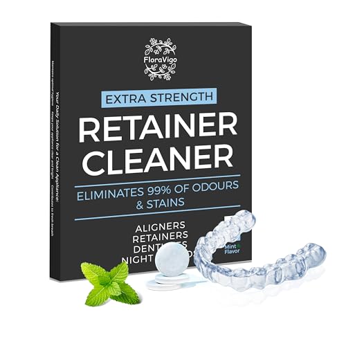 FloraVigo Retainer Cleaning Tablets - 36 Tablets - Denture Cleaning Tablets, Eliminate Odors, Stains - Denture Cleaning Tablets - Strong Denture Cleaning Tablets