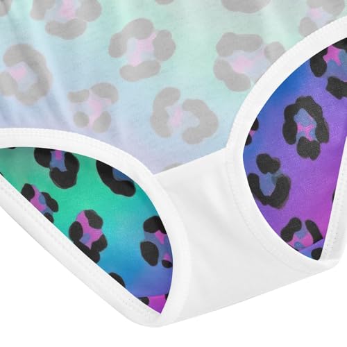 Black Leopard Spots Gradient Blue Girl Underwear, Toddler Girl Briefs, Cotton Underwear Girls, 2–8 Years4