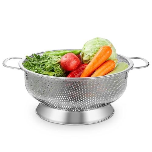 iplusmile Passoire Sur Pied Acier Inoxydable Pour Cuisine Panier Égouttage Avec Mailles Fines Pour Pâtes Et Légumes