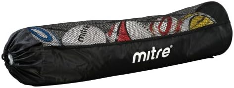 Mitre Unisex Adult 5 Ball Tubular Football Bag, Black, One Size