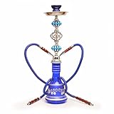 2 Tubo Shisha Combo Set 54 Cm Di Lusso Di Lusso Vetro Moderno Narghilè Detalaccabile Fustigato Per Fustigato Per Casa, Automobili E Feste blue