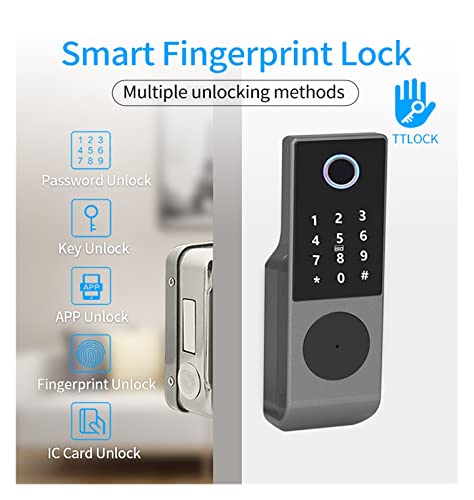 Serrure de porte intelligente étanche code carte IC sécurité extérieure Tuya