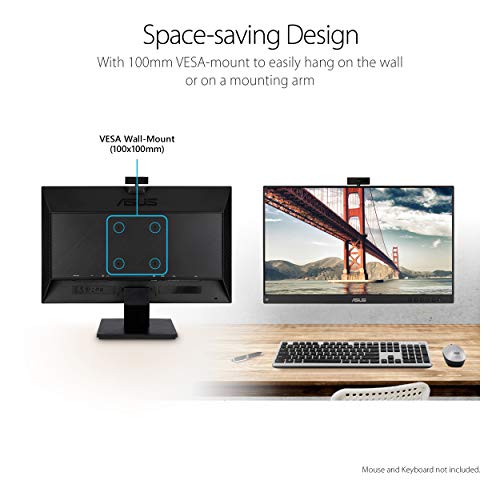 ASUS BE24EQK 23.8” Business Monitor with Webcam, 1080P Full HD IPS, Eye Care, DisplayPort HDMI, Frameless, Built-in Adjustable 2MP Webcam, Mic Array, Stereo Speaker, Video Conference by Asus - Image 7