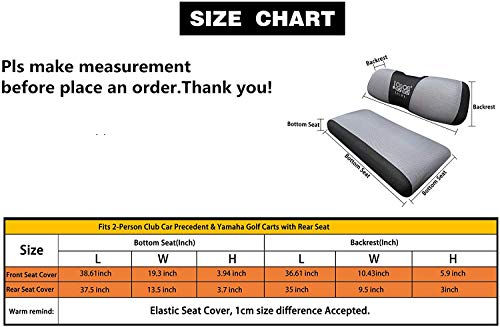 10L0L Golf Cart Front and Rear Seat Cover Set for Club Car Precedent/Onward/Tempo & Yamaha G29 Drive/Drive 2,Stylish 4 Passenger Front Back Seat Covers,Breathable Washable Polyester Mesh (Beige/Grey) by 10L0L - Image 6