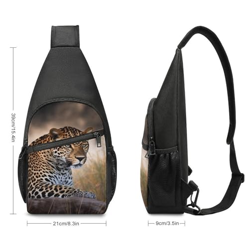 Bolso Bandolera Leopardo Africano Deportivo para Senderismo miniatura 2