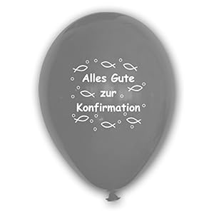 Unbekannt 10 Luftballons Alles Gute zur Konfirmation, Silber, ca. 30 cm Durchmesser