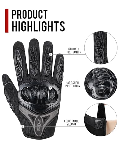 Iron Jia'S AXE-10 Motorcycle Gloves Full Finger Durable thumb #2