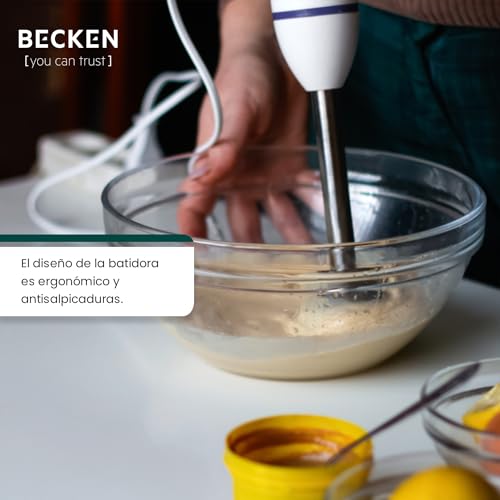 Miniatura 4 de Becken - Batidora De Mano - 2 Velocidades Variables - Acero Inoxidable - Potencia 600w - Incluye Vaso Medidor