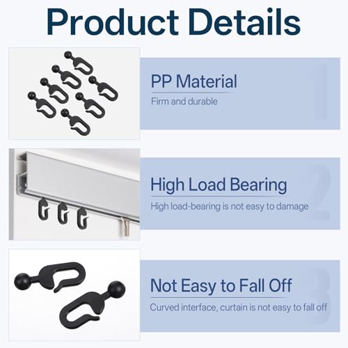 image for Ptwola 200PCS Plastic Hooks for Gazebo Curtains and Mosquito Netting, 