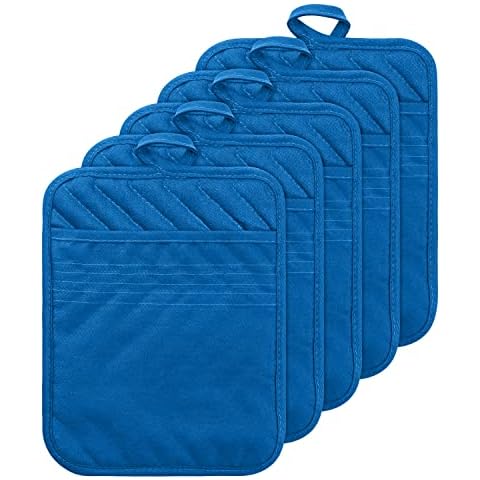 GROBRO7 5Pack Cotton Pocket Pot Holder Set Cover